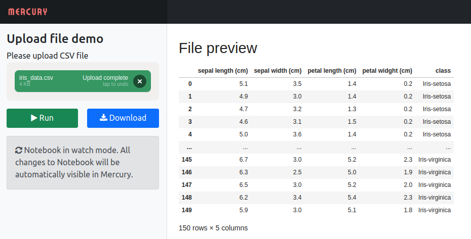 File upload widget in Jupyter Notebook web app