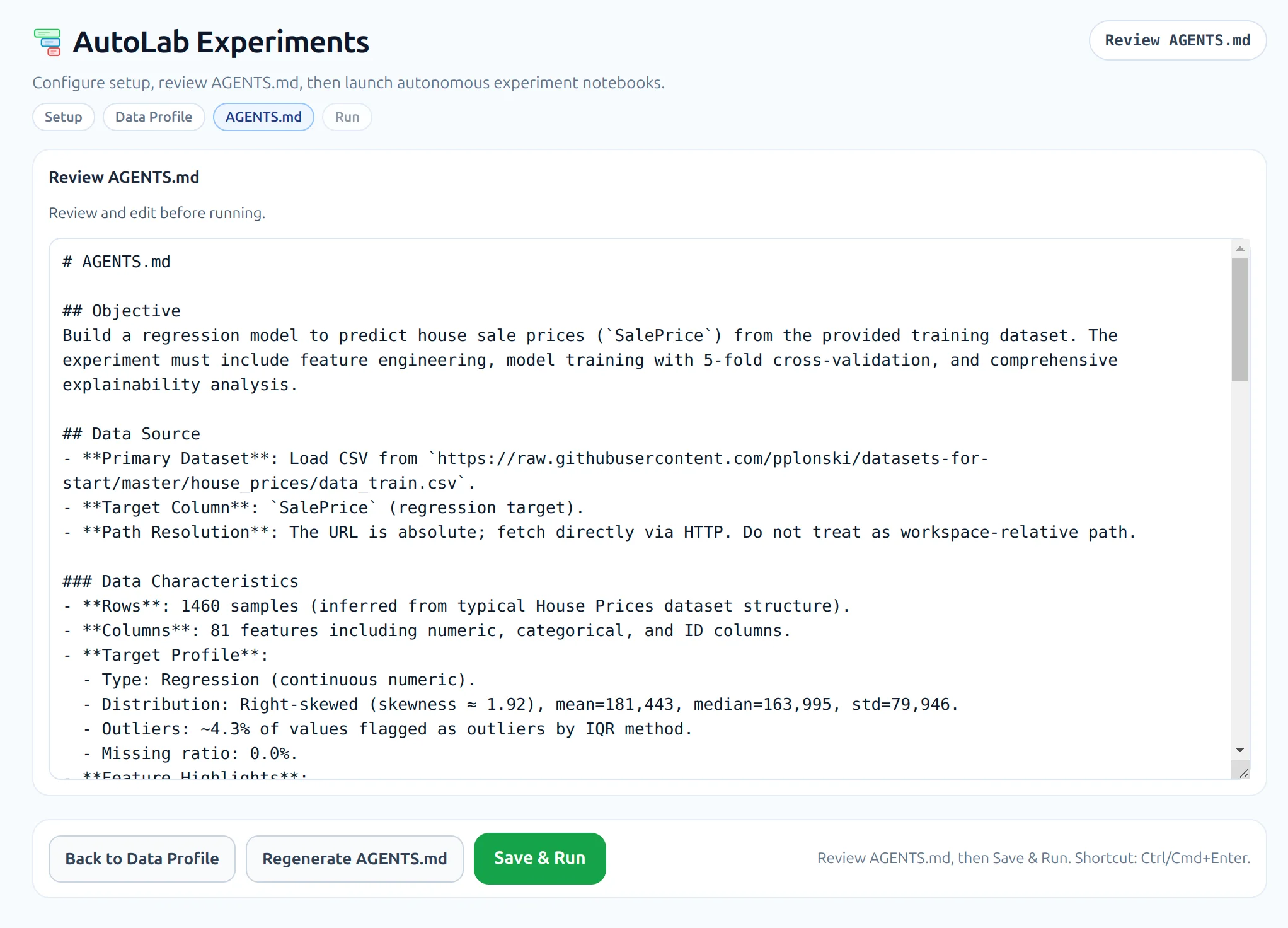 AGENTS.md experiment plan generated by AutoLab