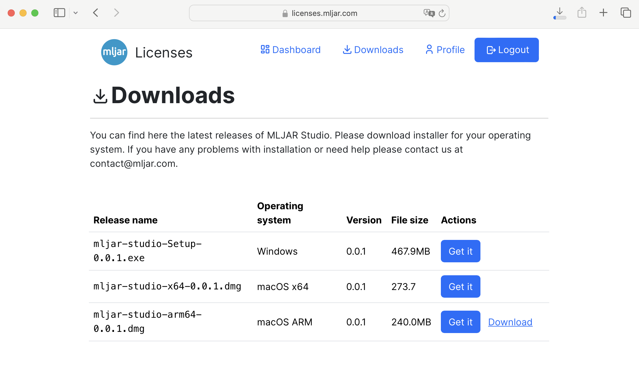 Download MLJAR Studio