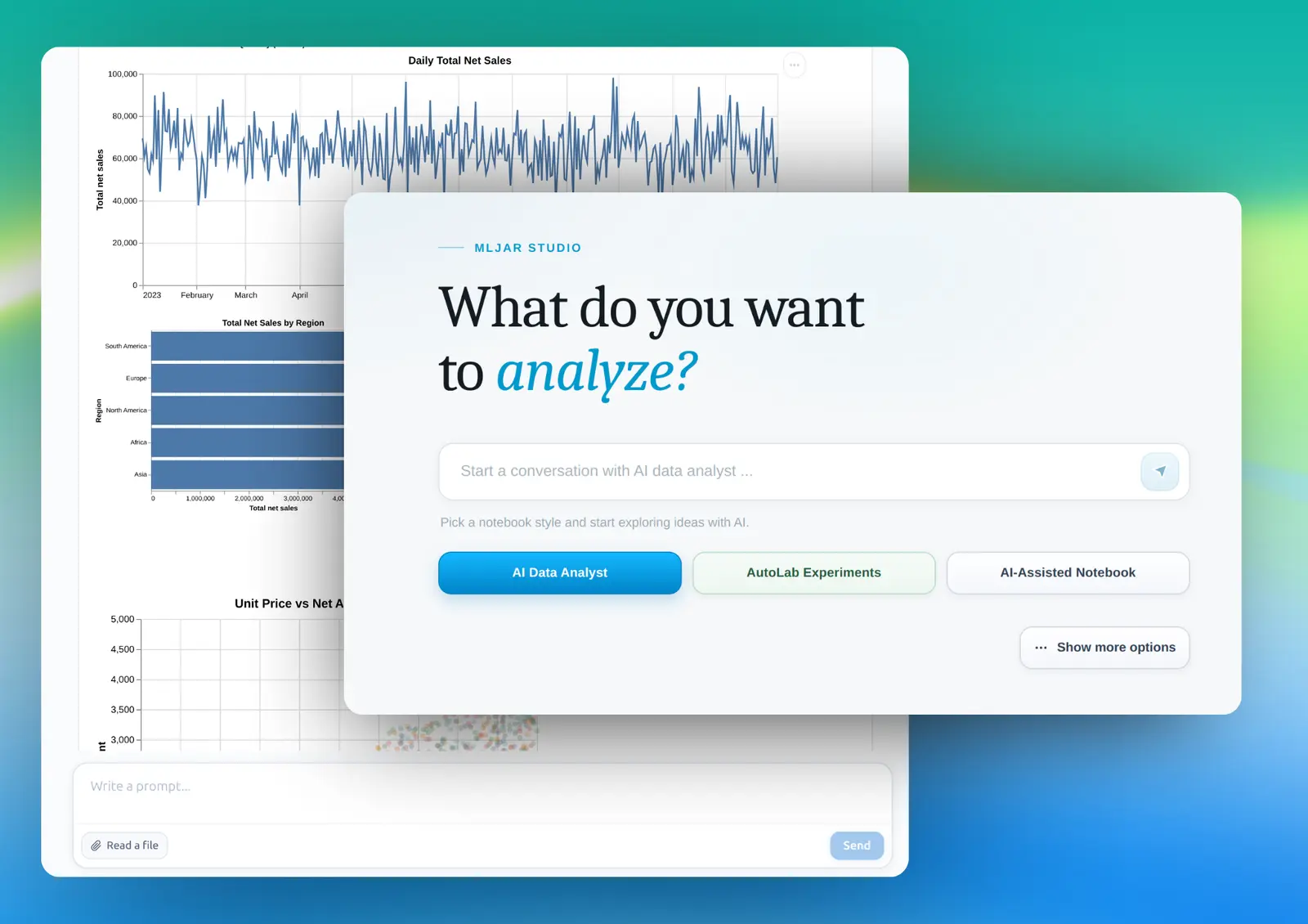 MLJAR Studio AI Data Analyst conversational notebook