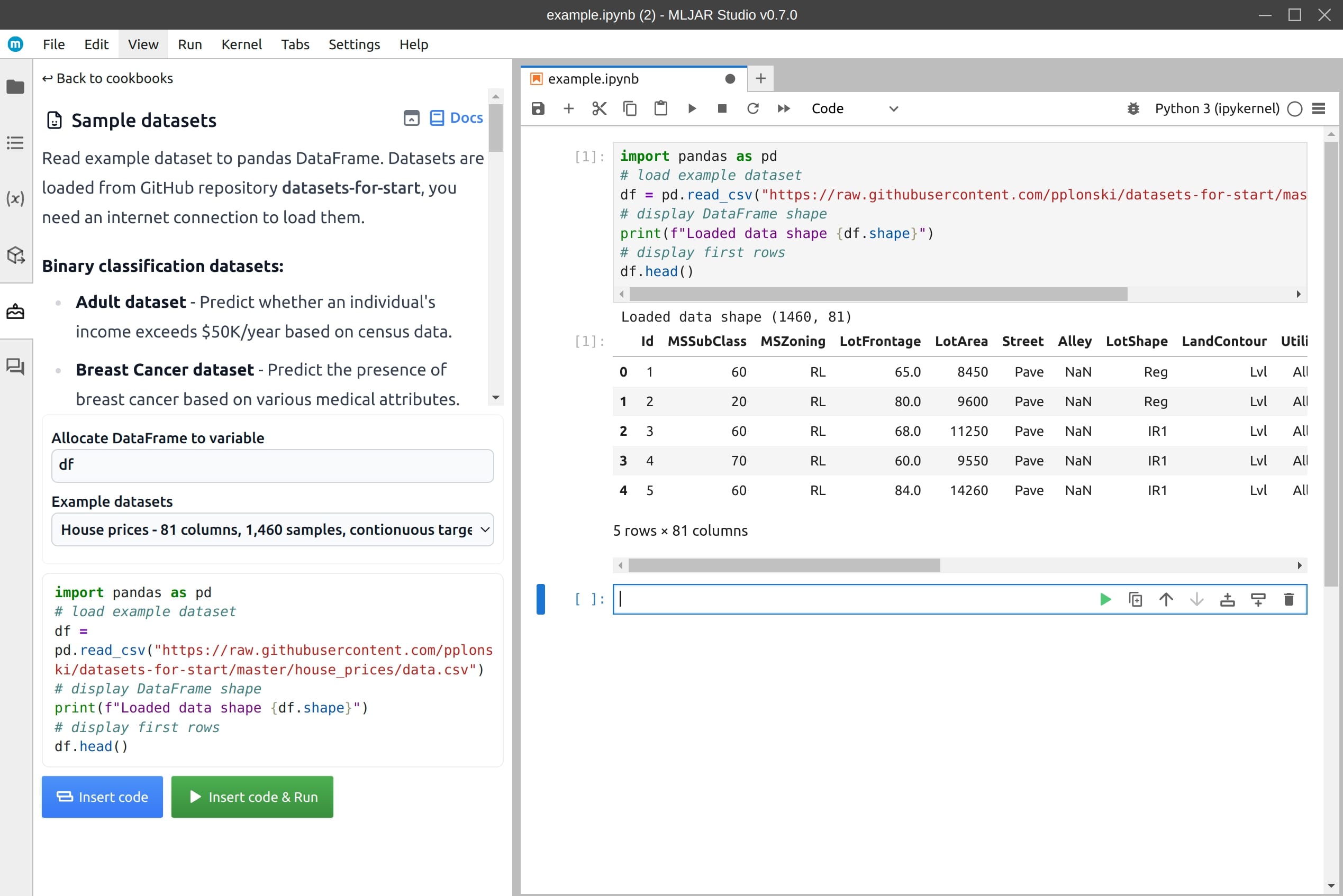 load sample dataset