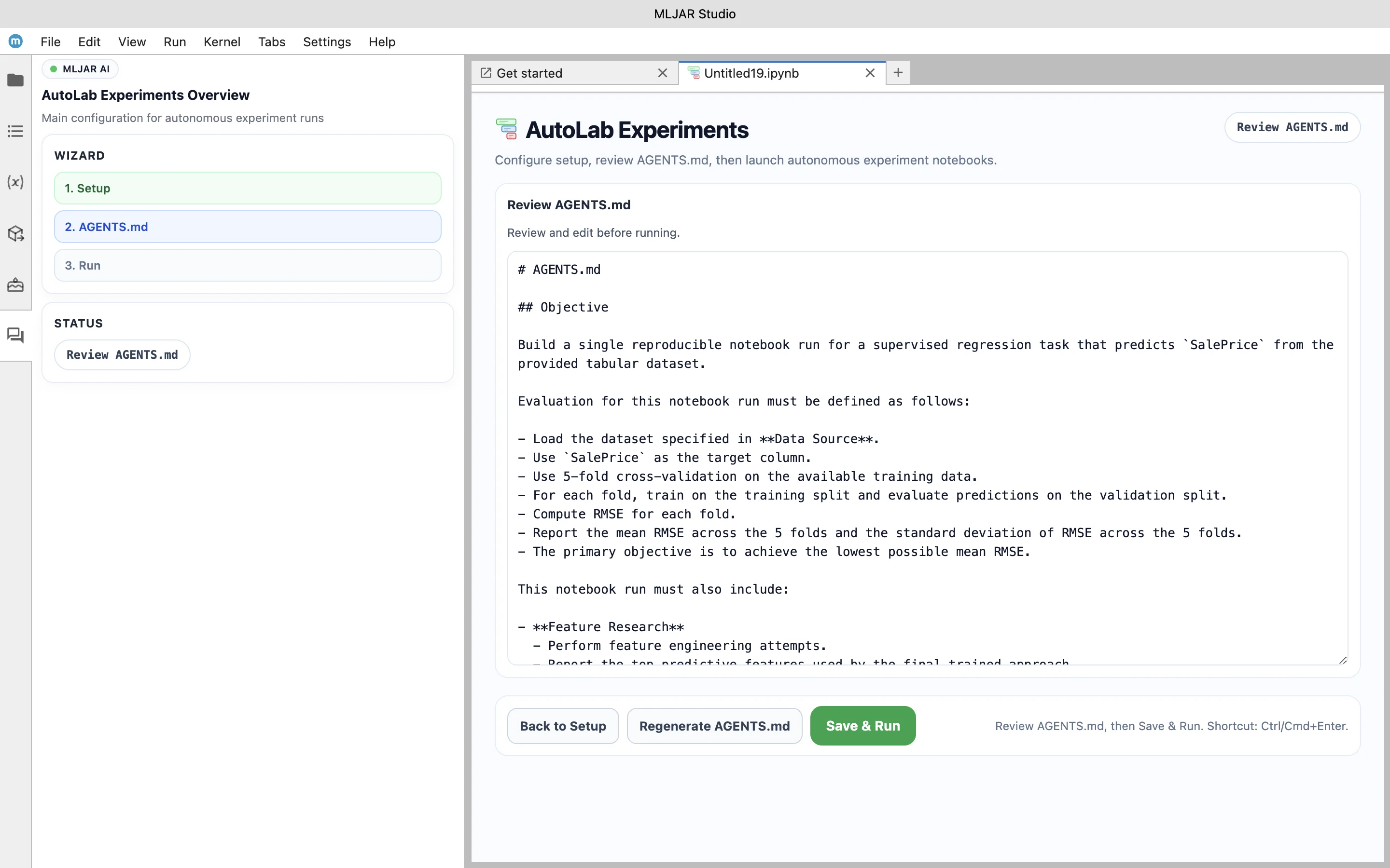 Generated AGENTS.md instructions for AutoLab experiments
