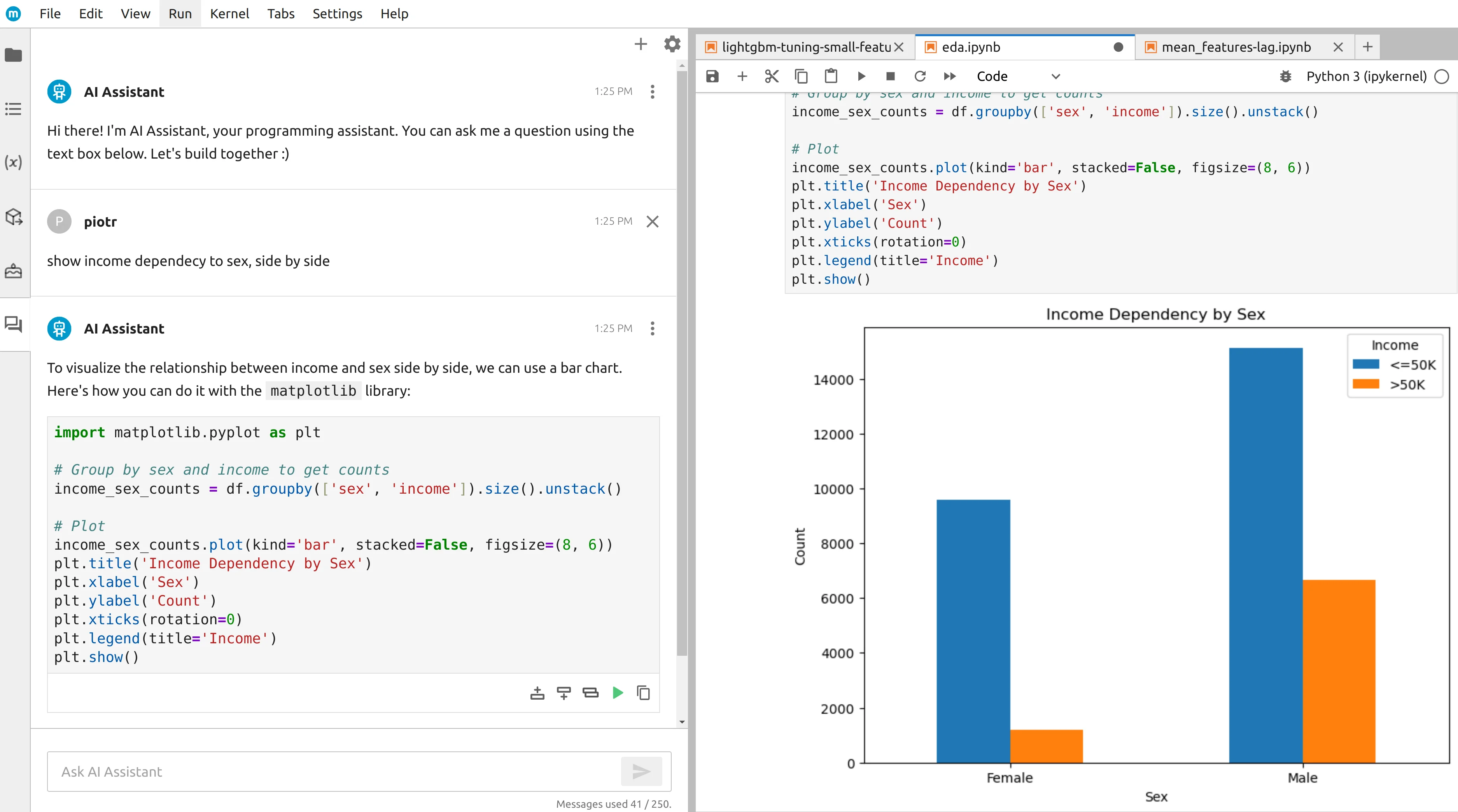 ai assistant in python notebook