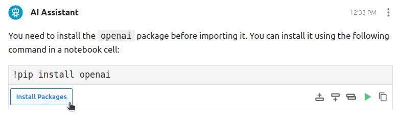 Packages installation in MLJAR Studio