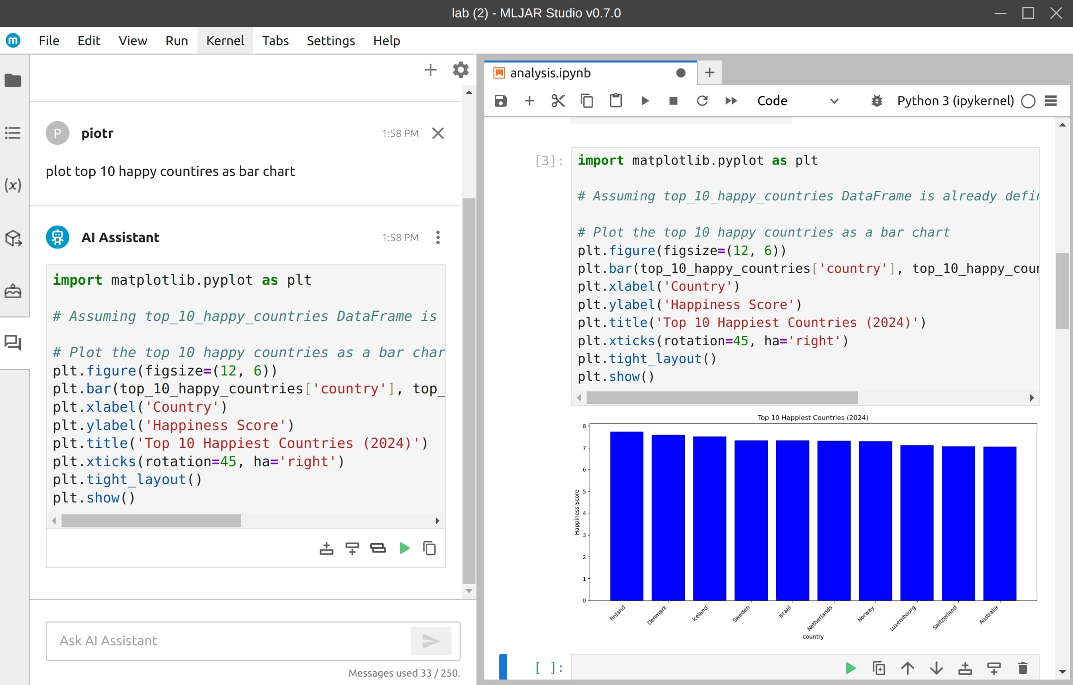 create plot with chatgpt in Jupyter