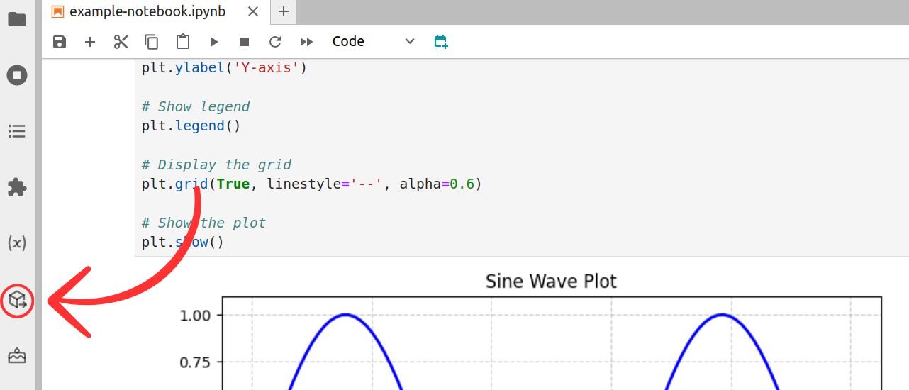 Jupyter Package Manager on the sidebar.