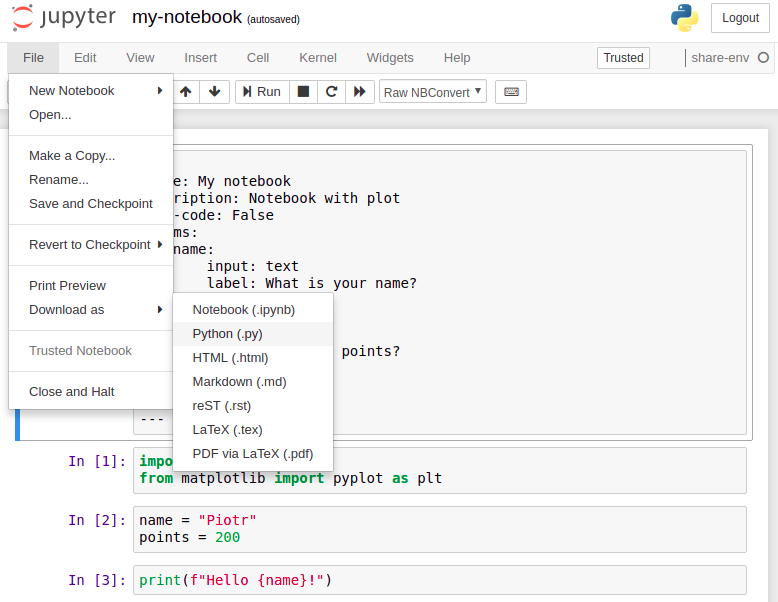 Print Jupyter Notebook to PDF