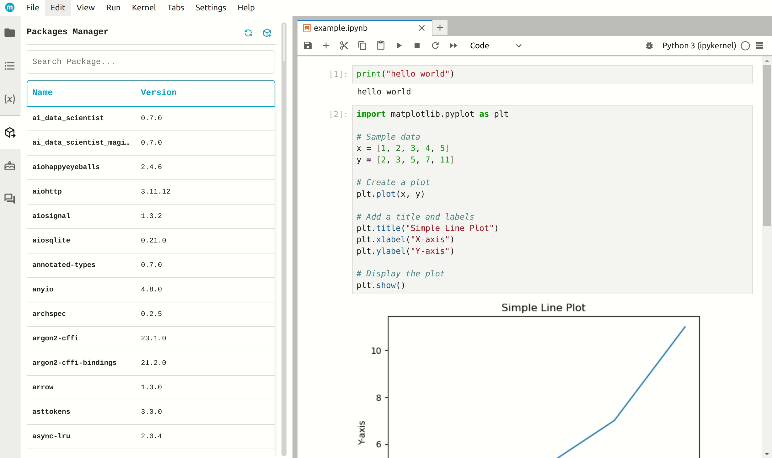 Delete packages - Jupyter Packages Manager