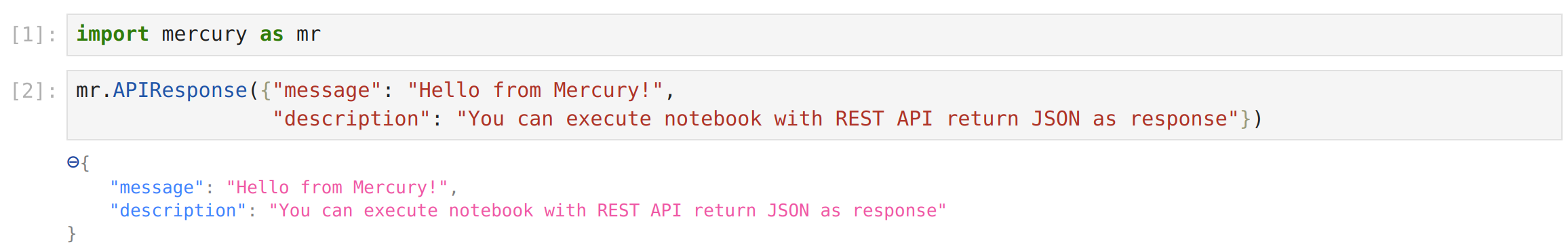 APIResponse from Python notebook