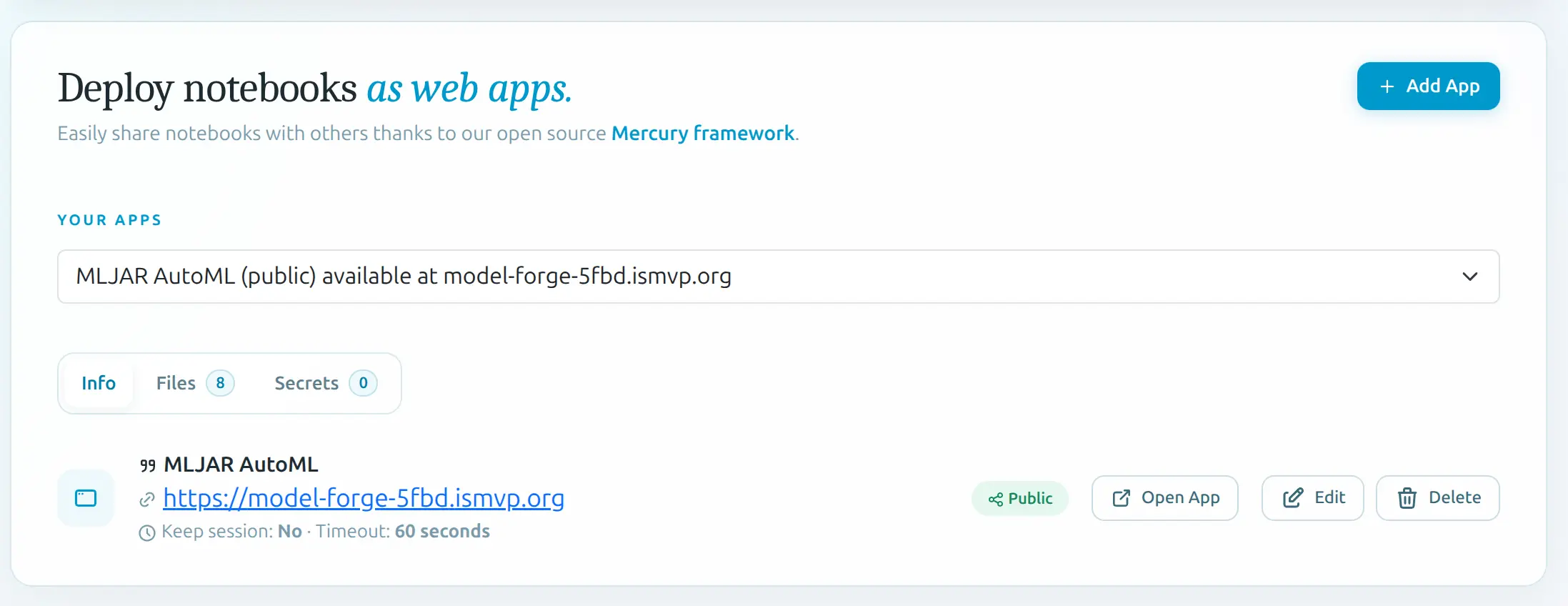 MLJAR Platform Web App