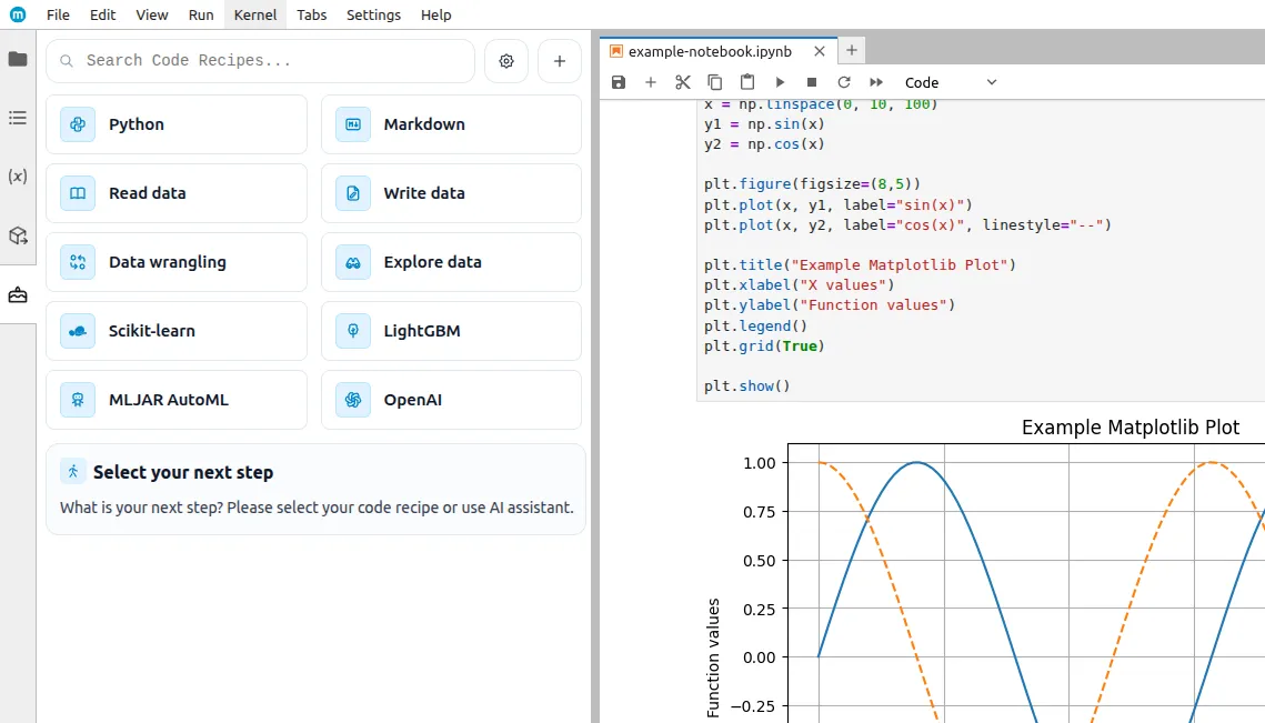 Extension Start View