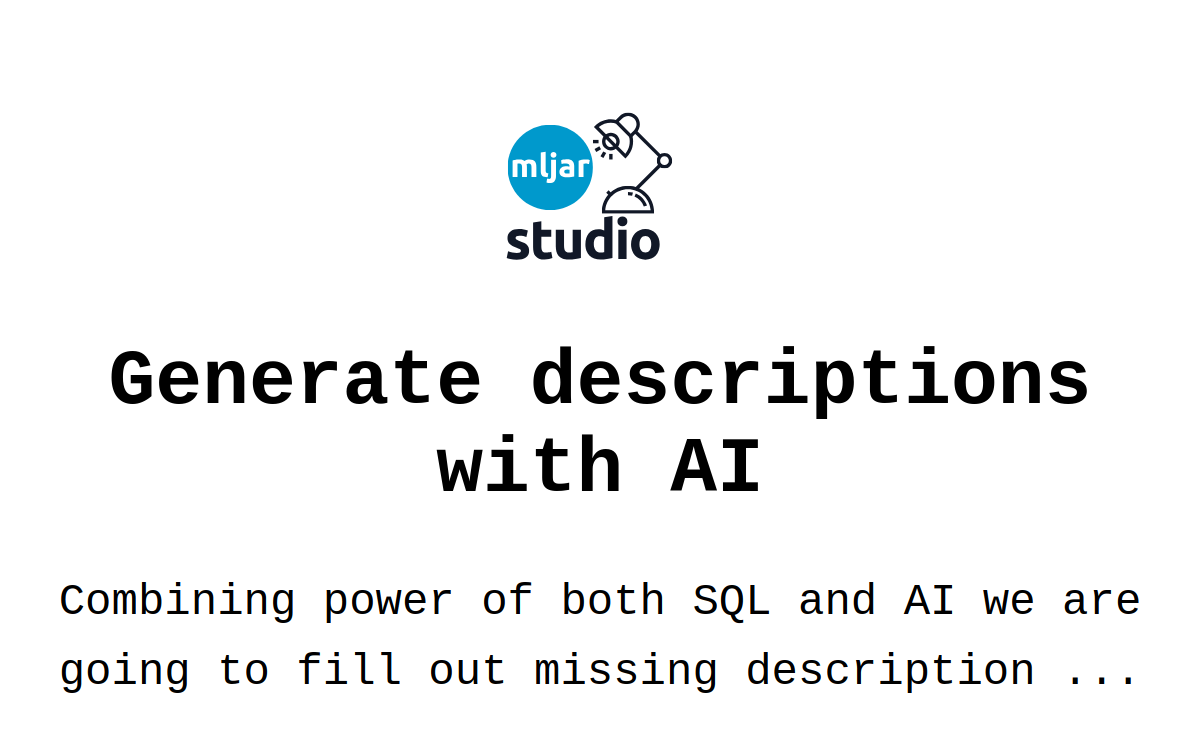 Fill PostgreSQL database with AI using Python