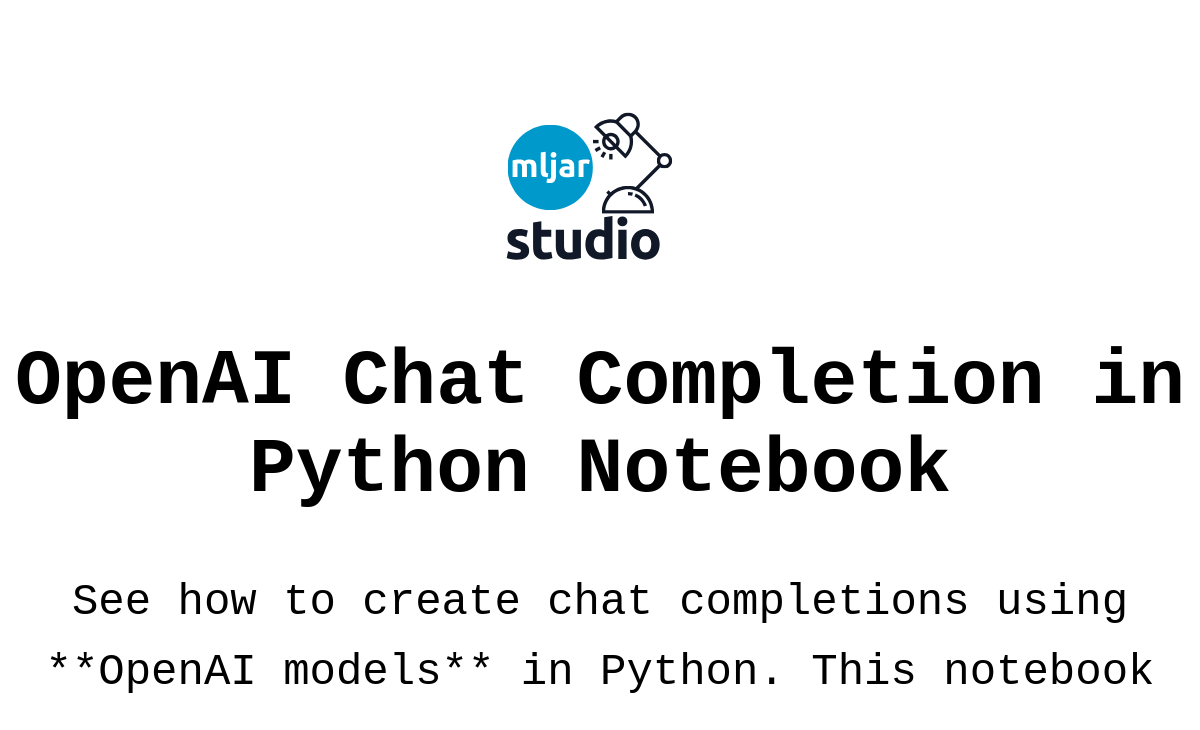 Openai chat completion in python notebook