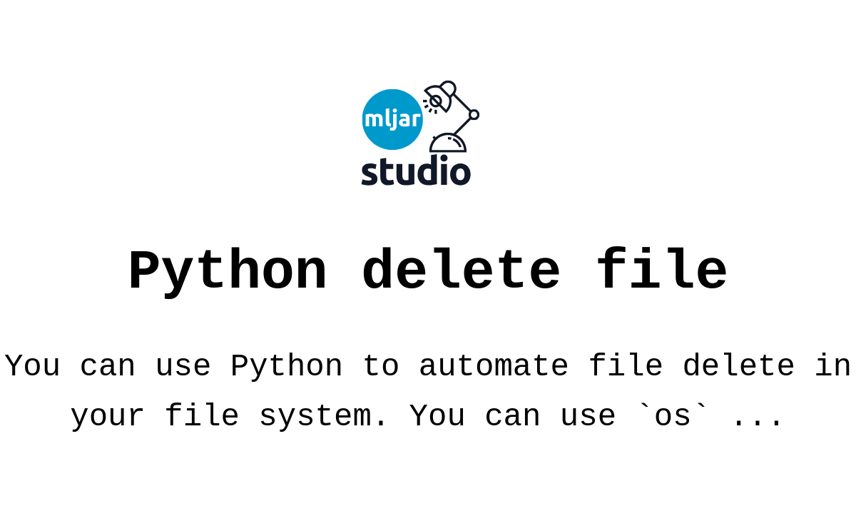 Python delete file | MLJAR