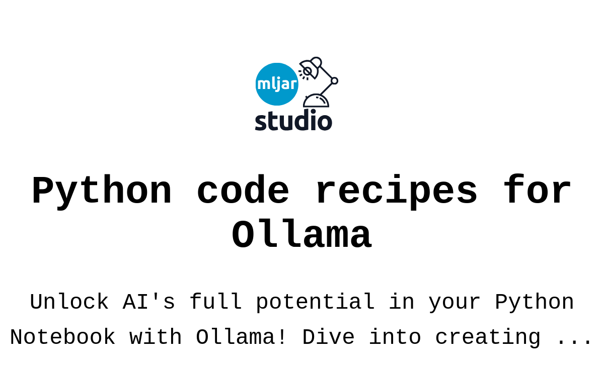 Python code recipes for ollama