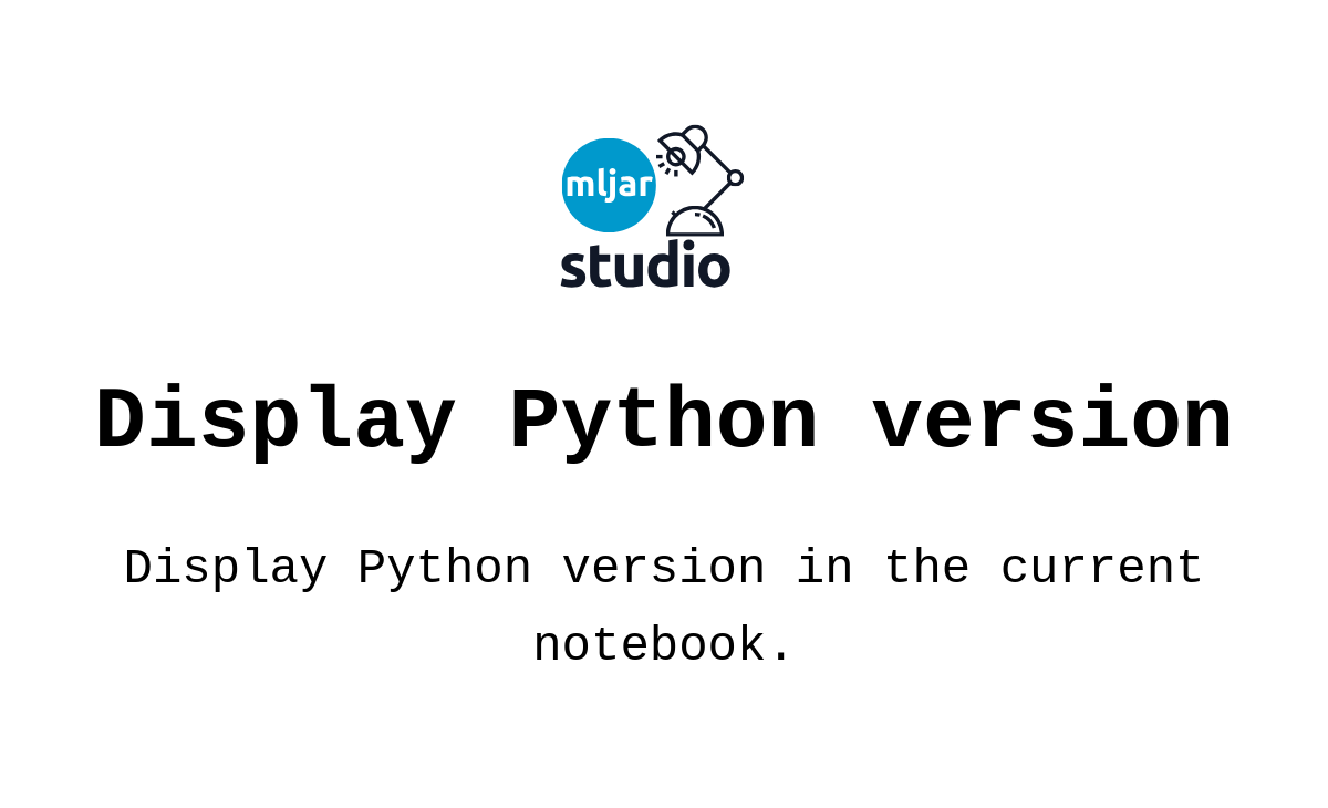 Display Python version | MLJAR