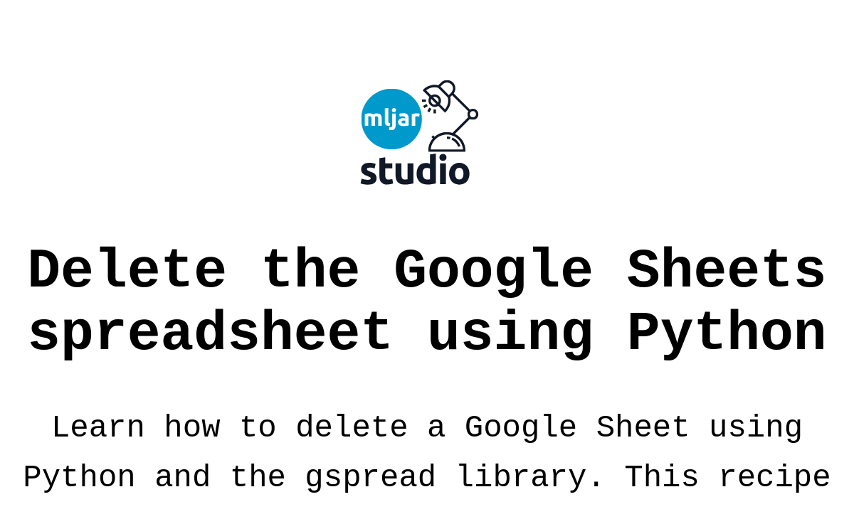 Delete the Google Sheets spreadsheet using Python
