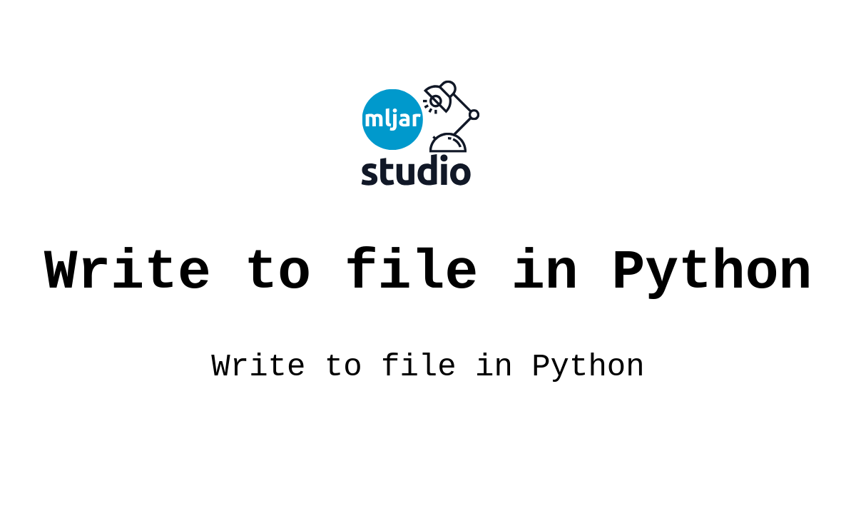 Write To File In Python MLJAR