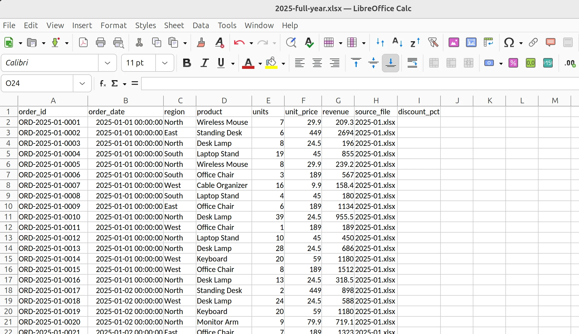 Preview of the merged full-year Excel workbook