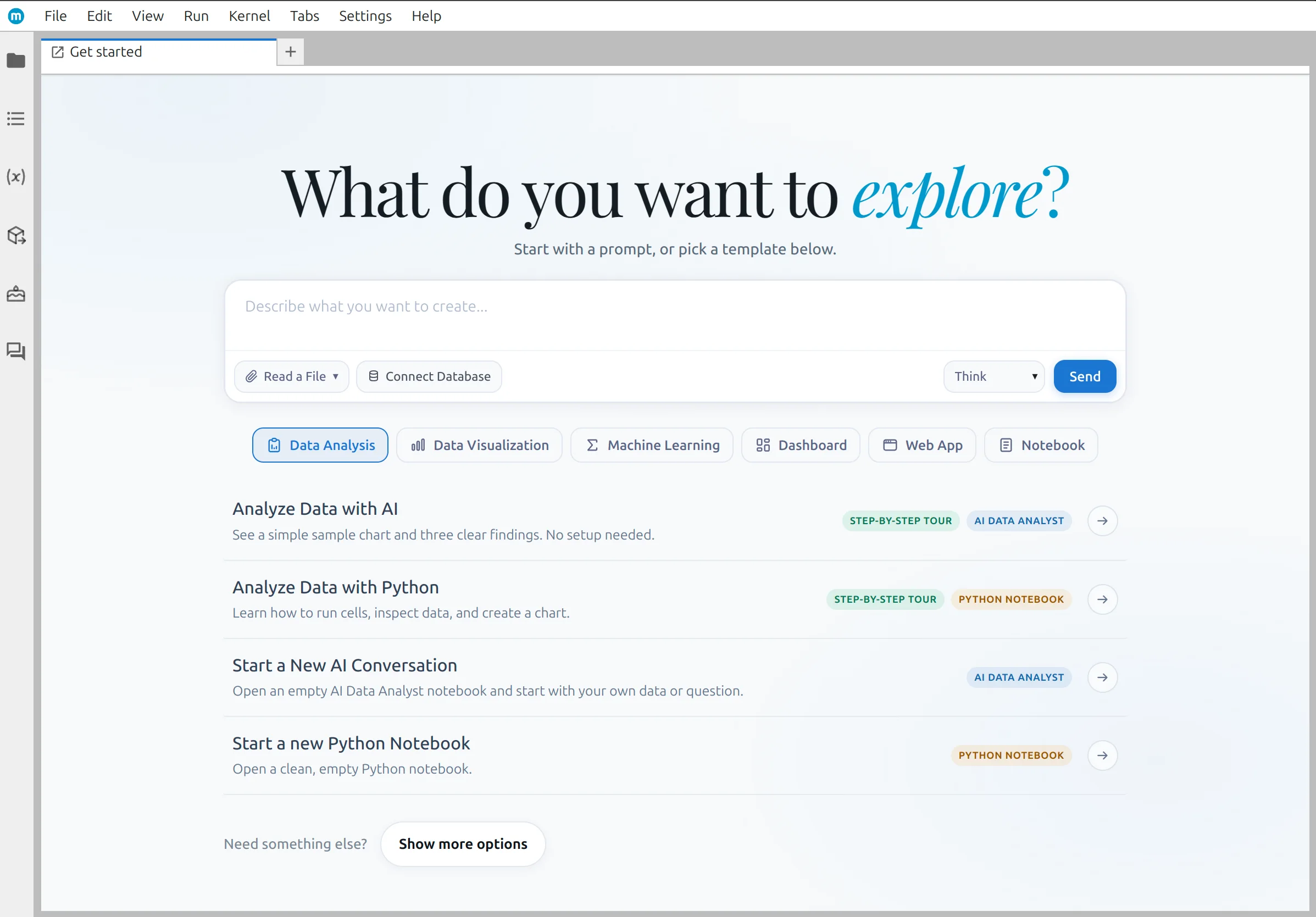 Starting a new AI conversation in MLJAR Studio
