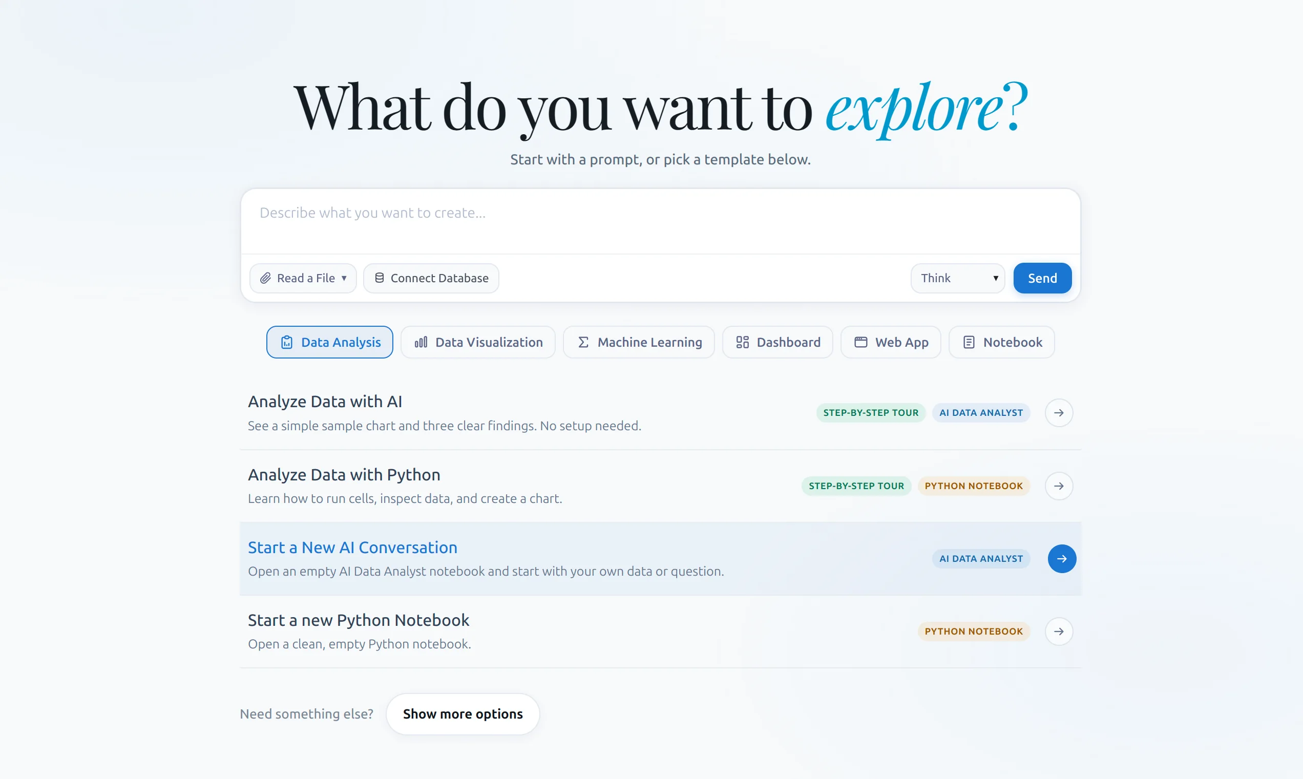 Start a new analysis in MLJAR Studio