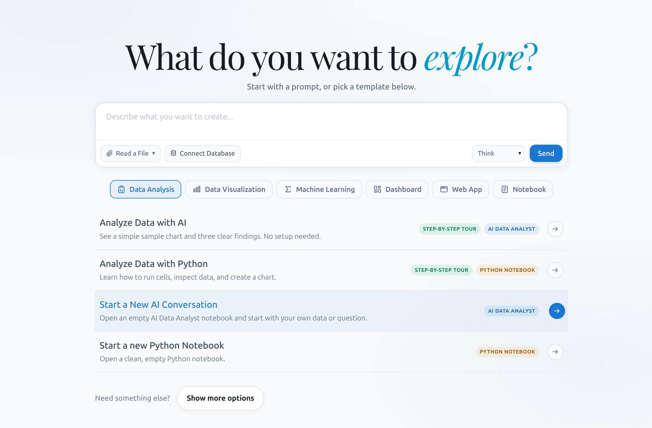 MLJAR Studio starter view with the customers folder