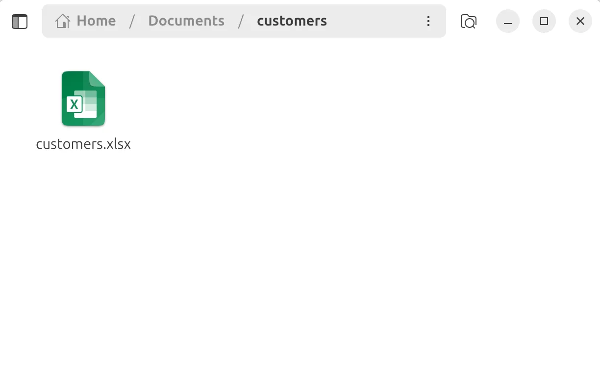 The original customer workbook